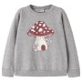 name it angerauter Sweatpullover Pilz und Mäuse - Grey Melange