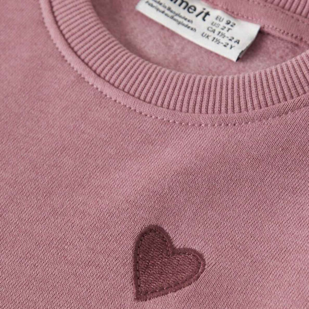 name it angerautes Kleidchen Herzchen - Lilas