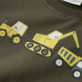 name it angerauter Sweater mit Tasche Baustelle - Olive Night Excavator