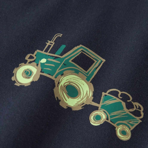 name it angerauter Sweater mit Tasche Traktor - Navy Blazer Tractor Green