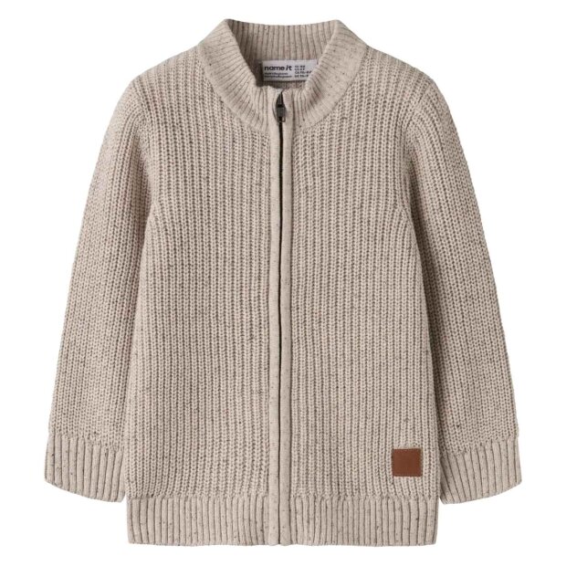 name it Bio Baumwoll Strickjacke - Peyote Melange