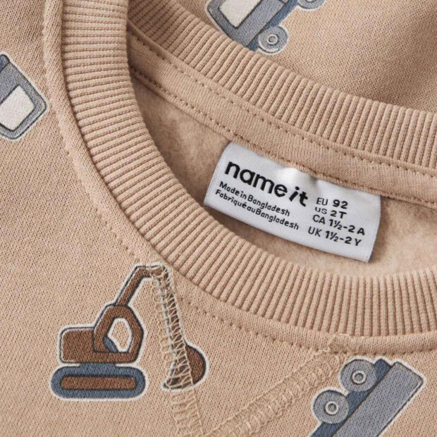 name it reg fit Sweatshirt Baustelle - Peyote Melange