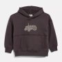 S.Oliver Oversize Hoodie mit Print und Fleece-Innenseite - Dunkelbraun