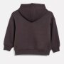 S.Oliver Oversize Hoodie mit Print und Fleece-Innenseite - Dunkelbraun