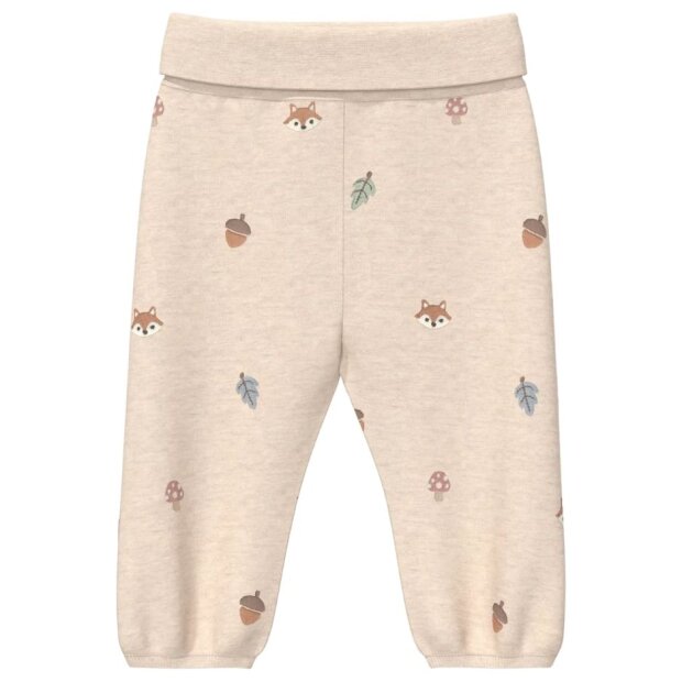 S.Oliver Unisex Jogginghose mit All-over-Stickerei Fuchs - soft beige melange aoe