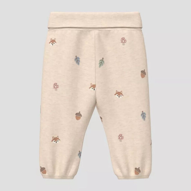 S.Oliver Unisex Jogginghose mit All-over-Stickerei Fuchs - soft beige melange aoe