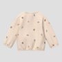 S.Oliver Unisex Sweatshirt im Loose Fit mit All-over-Stickerei Fuchs - beige
