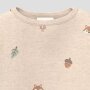 S.Oliver Unisex Sweatshirt im Loose Fit mit All-over-Stickerei Fuchs - beige