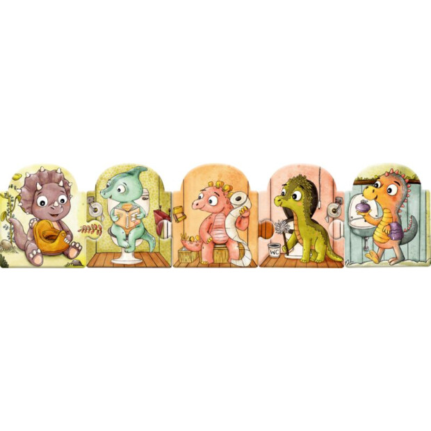 Coppenrath Kinderbuch - Mein Mitmach-Puzzle-Buch: 5 Dinos gehen allein aufs Klo