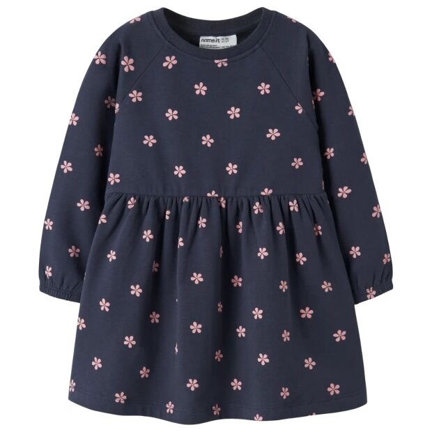 name it angerautes Kleid Blümchen - Navy Blazer White Flower