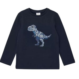 S.Oliver Langarm-Shirt Dino mit Pailletten im Regular Fit...