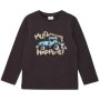 S.Oliver Langarm-Shirt Traktor mit Pailletten im Regular Fit - dark brown