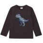 S.Oliver Langarm-Shirt Dino mit Pailletten im Regular Fit - dark brown
