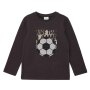 S.Oliver Langarm-Shirt Fußball mit Pailletten im Regular Fit - dark brown