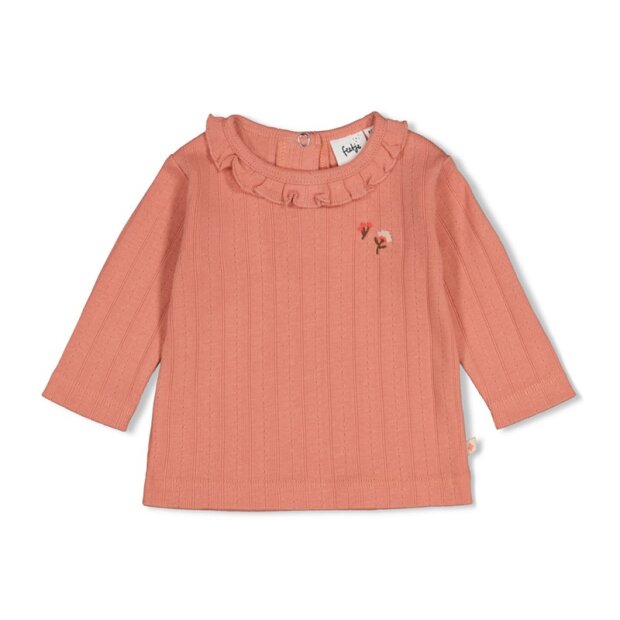 Feetje Baby gerippte Longsleeve pointelle - Forest Garden Rosa