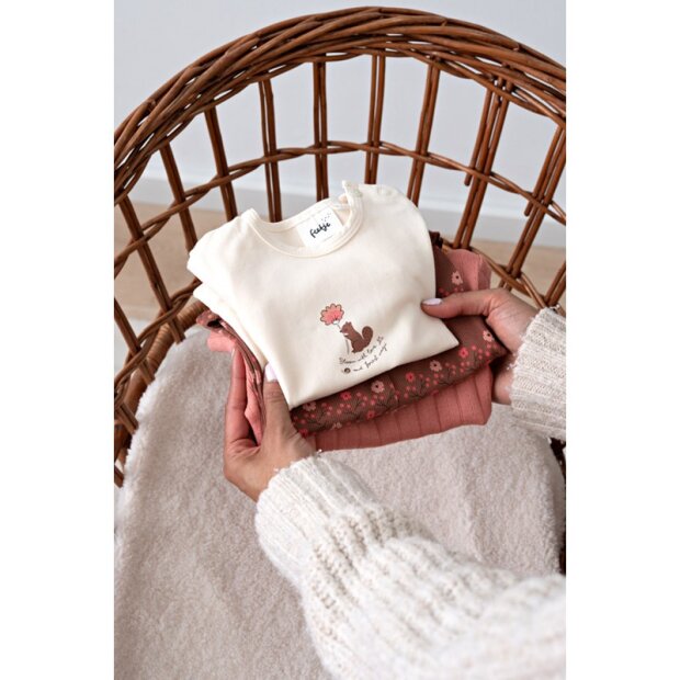 Feetje Baby gerippte Longsleeve pointelle - Forest Garden Rosa