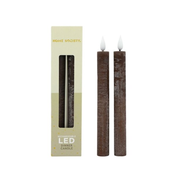 Bridgewater Candle Company 2er Set LED Stabkerzen Recharge - 330 Dunkelbraun
