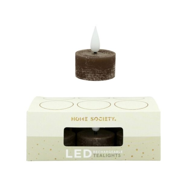 Bridgewater Candle Company 6er Set LED Teelichter Recharge - 330 Dunkelbraun