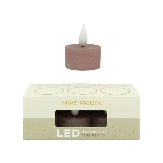 Bridgewater Candle Company 6er Set LED Teelichter Recharge - 220 Altrosa