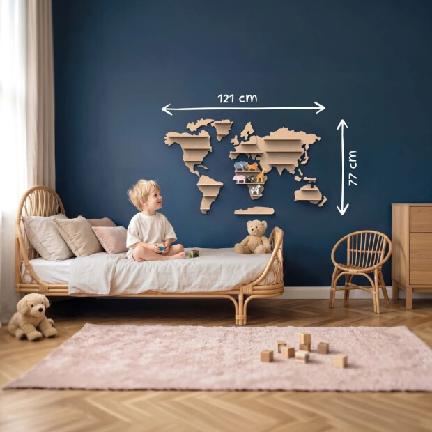 Speedy Monkey Weltkarte Holz inkl. 6 Tiere