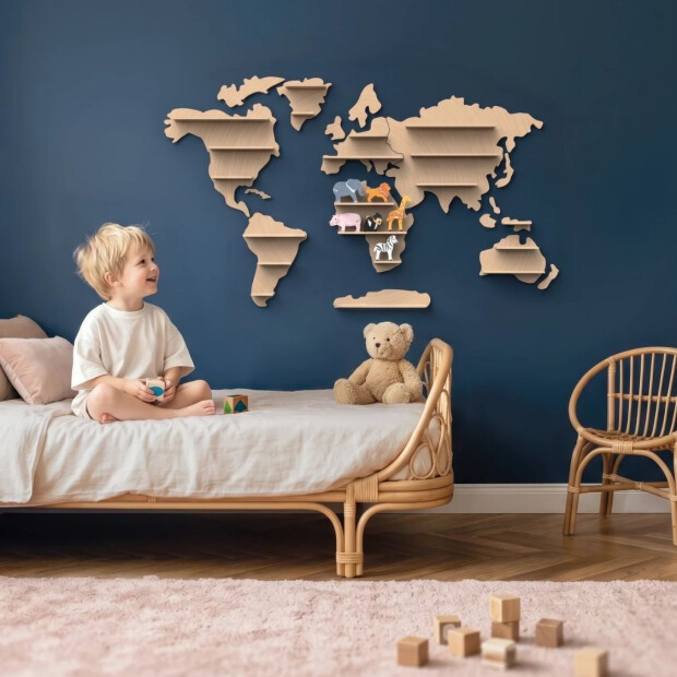 Speedy Monkey Weltkarte Holz inkl. 6 Tiere