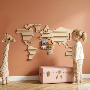 Speedy Monkey Weltkarte Holz inkl. 6 Tiere