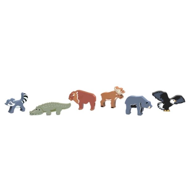 Speedy Monkey 6 Holztiere - Nord Amerika