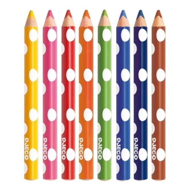 Djeco Farben: 8 dicke Buntstifte