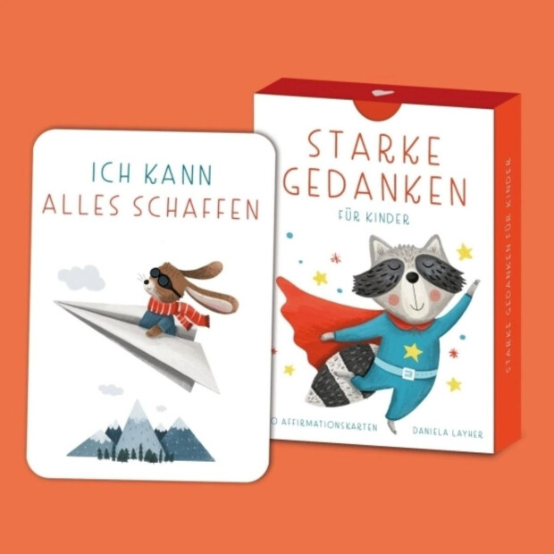 Rüsselfuchs Affirmationskarten für Kinder "Starke Gedanken"