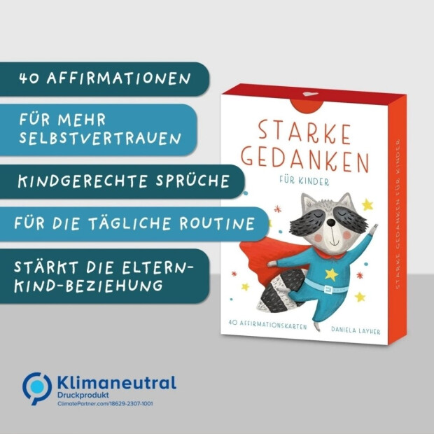Rüsselfuchs Affirmationskarten für Kinder "Starke Gedanken"