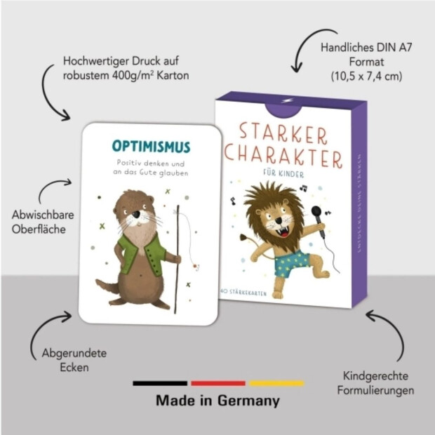 Rüsselfuchs Stärkekarten für Kinder "Starker Charakter"