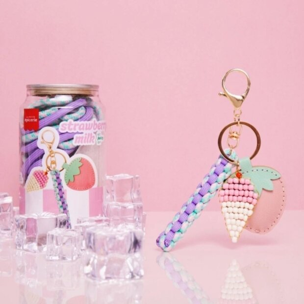 La Petite Épicerie DIY Set - Anhänger Erdbeermilch
