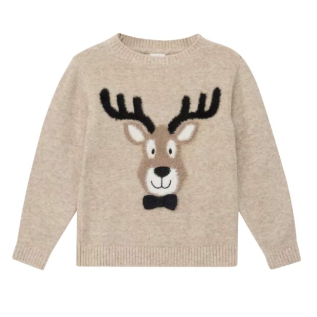 S.Oliver Weihnachten X-Mas Strickpullover im Cozy melange yarn - beige