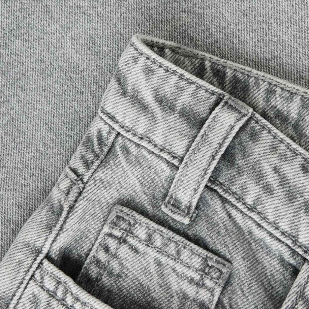 name it X-Wide Closure Jeans - Light Grey Denim