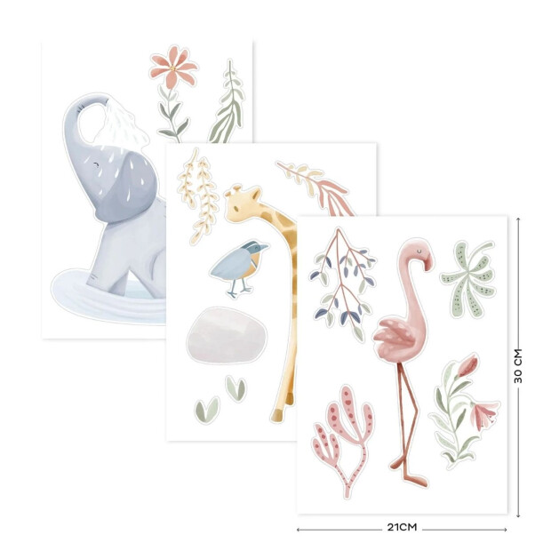 Little Dutch Wandaufkleber - Blooming Safari - A3