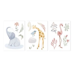 Little Dutch Wandaufkleber - Blooming Safari - A3
