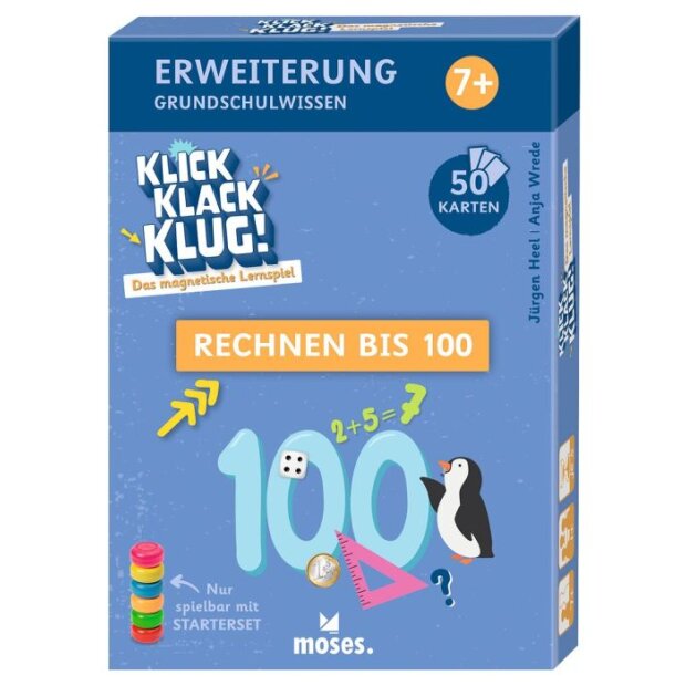 moses Klick Klack Klug Kartenset Grundschulwissen Rechnen bis 100 ab 7 Jahren