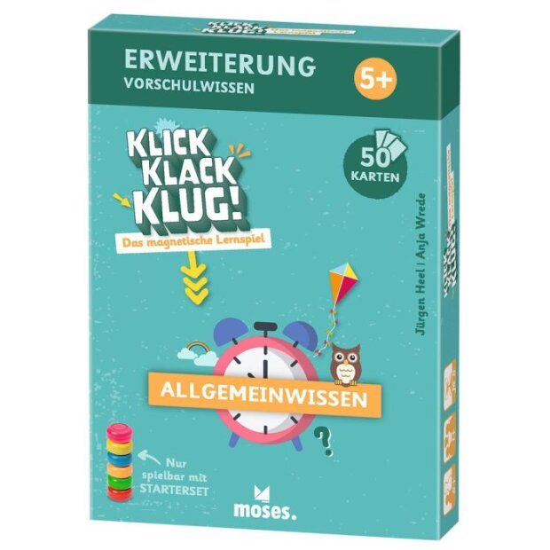 moses Klick Klack Klug Kartenset Vorschulwissen Allgemeinwissen ab 5 Jahren