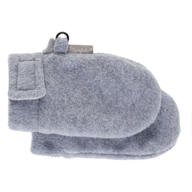 Sterntaler Fäustlinge 1 (6-12M) ohne Daumen aus Microfleece mit Klett - silber melange