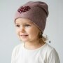Sterntaler Beanie Herz mit Blumen Melange - rosa melange