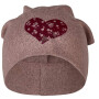 Sterntaler Beanie Herz mit Blumen Melange - rosa melange