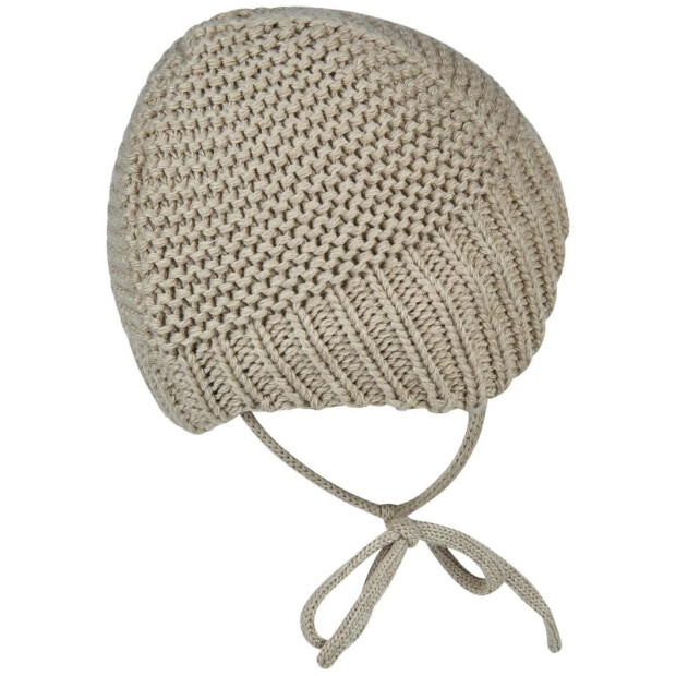 Sterntaler Bio Strickmütze Mouline mit Ohrenklappen & Fleece-Futter - steingrau