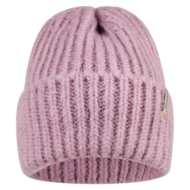 Sterntaler Strickmütze Soft Touch mit Umschlag - beerenrosa