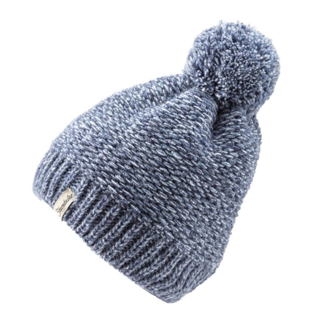 Sterntaler Strickmütze Multicolor mit Bommel und Fleecefutter - marine