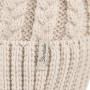 Sterntaler Strickmütze Zopfmuster & Kunstpelz-Pompon - graubeige