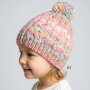 Sterntaler Bommelmütze Farbmix mit Zopfmuster - beerenrosa