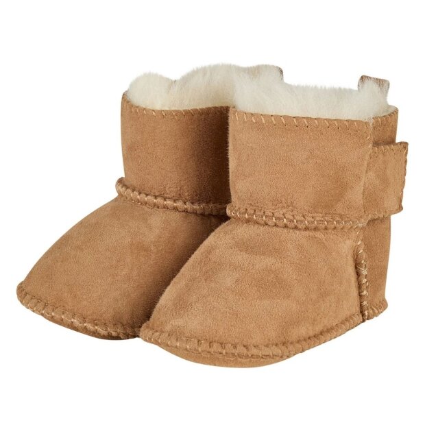 Sterntaler Baby Schuhe Lammfell mit Klettverschluss - braun melange