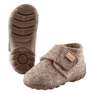 Sterntaler Hausschuh aus Wollfilz mit Klett - braun