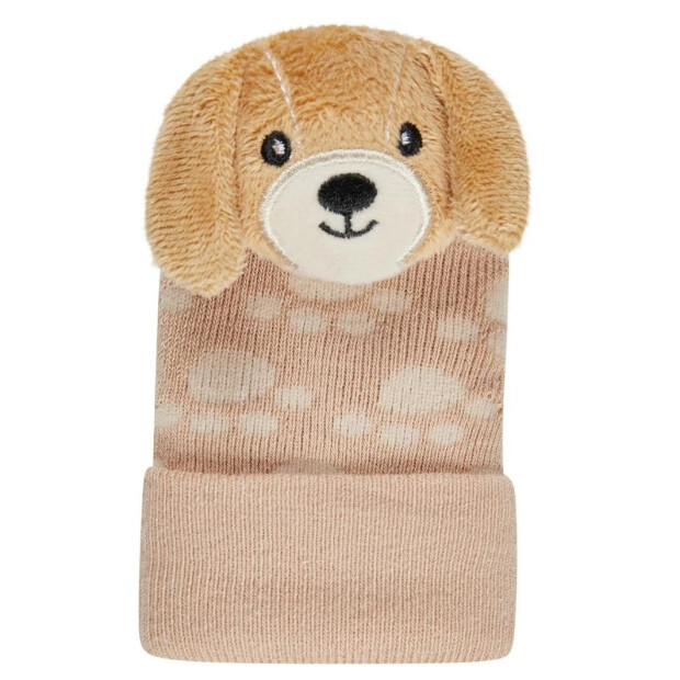 Sterntaler Baby-Rasselsocken Hund – mit Pfötchenprint & Rassel - beige