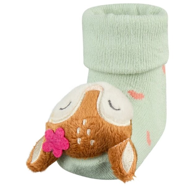 Sterntaler Baby Rasselsocken Reh - pudergrün